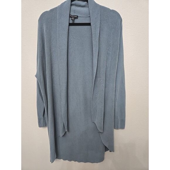 Eileen Fisher Duster Cardigan Womens‎ Large Blue Tencel Open Front Lagenlook - Picture 1 of 3